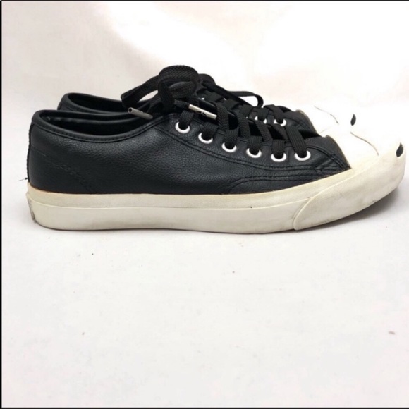 CONVERSE Jack Purcell Black Leather Shoes. - Picture 7 of 8